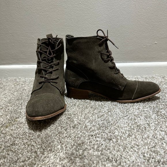 ASOS AURORA Wide Fit Suede Lace Up Boots Ankle Boots Size 8 - Picture 7 of 9